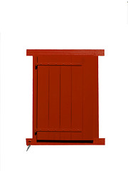 Image showing Red wooden window