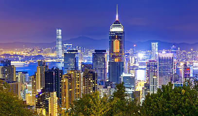 Image showing Hong Kong cityscape harbor view 