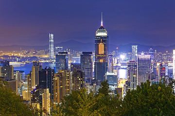 Image showing Hong Kong cityscape harbor view 