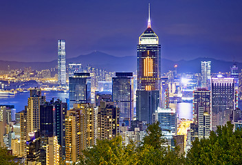 Image showing Hong Kong cityscape harbor view 