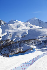 Image showing Ski slope in sunny day