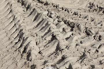 Image showing Traces of tires on a dirt road