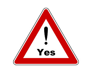 Image showing Attention sign yes with exclamation mark