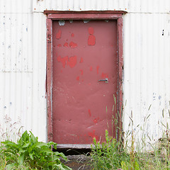 Image showing Red door isolated