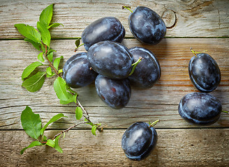 Image showing fresh blue plums