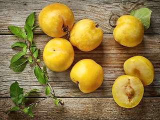 Image showing fresh yellow plums