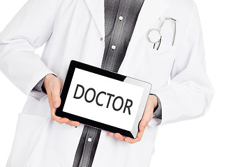 Image showing Doctor holding tablet - Doctor