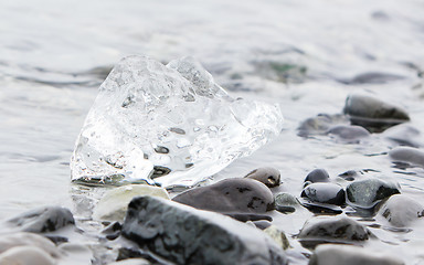 Image showing Close-up of melting ice in Jokulsarlon - Iceland