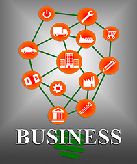 Image showing Business Icons Show Commercial Signs Or Symbols