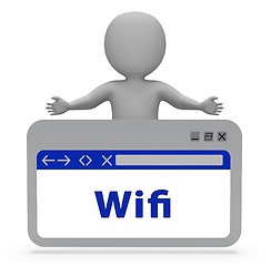Image showing Wifi Webpage Shows Wireless Internet 3d Rendering