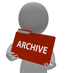 Image showing Archive Folder Shows Data Storage 3d Rendering