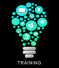 Image showing Training Lightbulb Indicates Learning Skills And Coaching