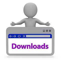 Image showing Downloads Webpage Represents Downloading Files 3d Rendering