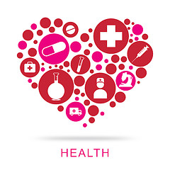 Image showing Health Icons Represent Healthy Healthcare And Wellness