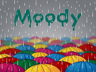 Image showing Moody Rain Indicates Bad Mood And Sulky