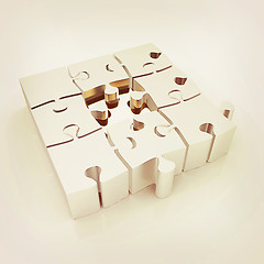 Image showing The best choice of puzzles . 3D illustration. Vintage style.