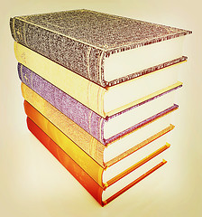 Image showing The stack of books. 3D illustration. Vintage style.