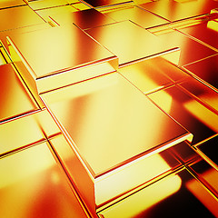 Image showing Gold urban background. 3D illustration. Vintage style.