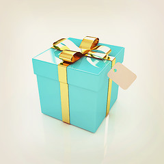 Image showing Gift box . 3D illustration. Vintage style.