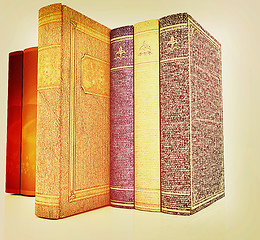 Image showing The stack of books. 3D illustration. Vintage style.