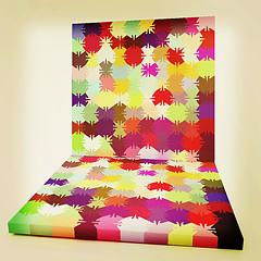 Image showing Many-colored puzzle pattern. 3D illustration. Vintage style.