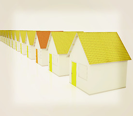 Image showing Houses. 3D illustration. Vintage style.