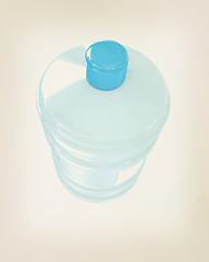 Image showing Bottle with clean blue water . 3D illustration. Vintage style.
