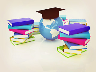 Image showing Global Education. 3D illustration. Vintage style.