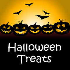 Image showing Halloween Treats Shows Spooky Luxuries And Candy