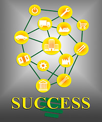 Image showing Success Icons Indicate Successful Progress And Winning