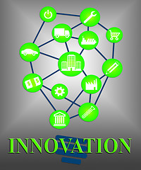 Image showing Innovation Lightbulb Shows Transformation Breakthrough And Ideas