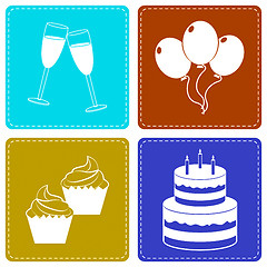 Image showing Celebrate Icons Indicate Party Joy And Fun