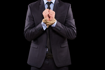 Image showing Businessmen tied hand