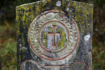 Image showing Stone cemetery cross