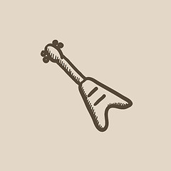 Image showing Electric guitar sketch icon.