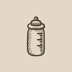 Image showing Feeding bottle sketch icon.