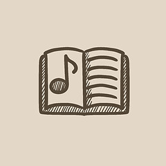 Image showing Music book sketch icon.