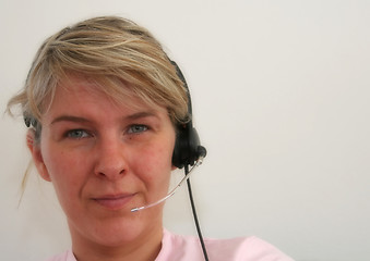 Image showing headset woman