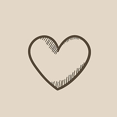 Image showing Heart sign sketch icon.