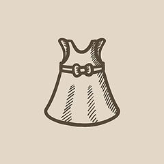 Image showing Baby dress sketch icon.