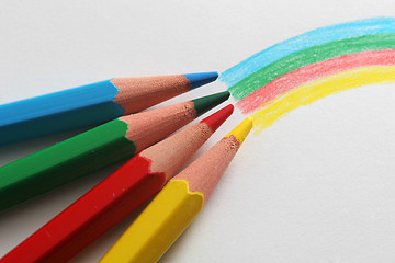 Image showing rainbow pencils