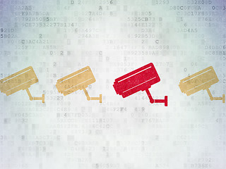 Image showing Safety concept: cctv camera icon on Digital Data Paper background