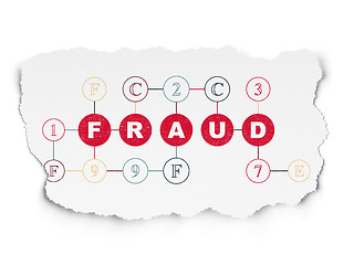 Image showing Protection concept: Fraud on Torn Paper background