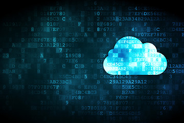 Image showing Cloud computing concept: Cloud on digital background