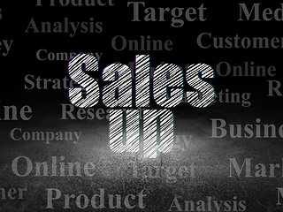 Image showing Marketing concept: Sales Up in grunge dark room