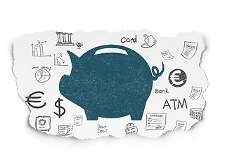 Image showing Currency concept: Money Box on Torn Paper background