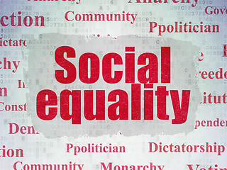 Image showing Political concept: Social Equality on Digital Data Paper background