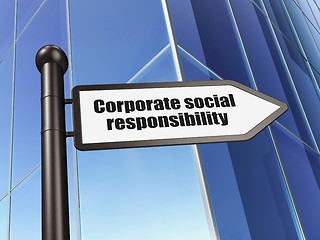 Image showing Finance concept: sign Corporate Social Responsibility on Building background