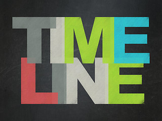 Image showing Time concept: Timeline on School board background