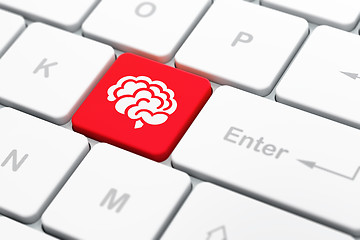 Image showing Science concept: Brain on computer keyboard background